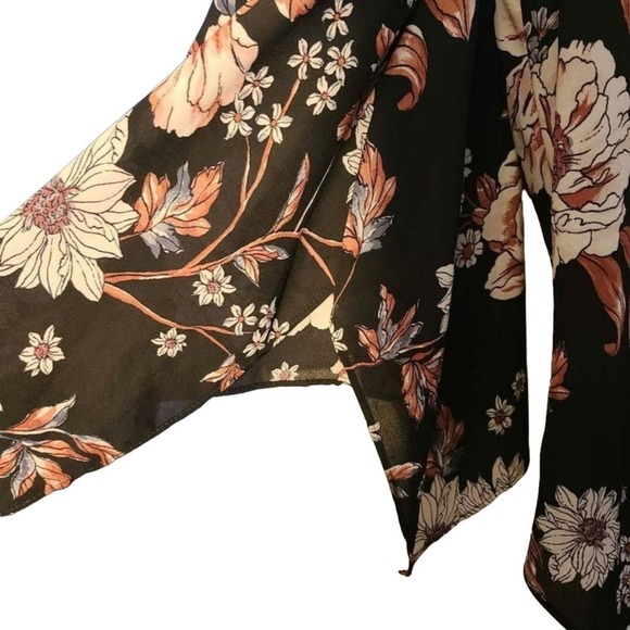 AByer Dress Blouse High Low Boho Deep V Neck Formal Blouse - Picture 2 of 7